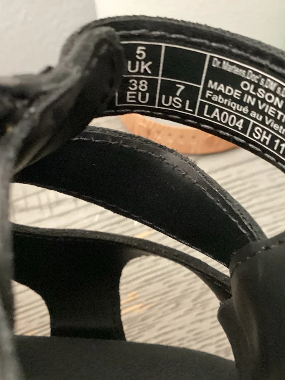 Dr. Martens Black Suede Buckle Platform Sandals